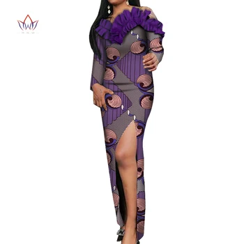 Dashiki Afriške Obleke za Ženske Pisane Dnevni Poročni Afriške Obleke za Ženske Gleženj-Dolžina Dolg Rokav Obleka Afriške WY5465