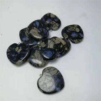 1pc naravnih dragih kamnov, visoko kakovost kvarčni kristali glaucophane Quartz crystal srce obesek kamni za darila