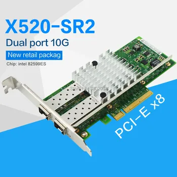 FANMI X520-SR2 10 G PCI Express x8 82599ES Čip Dual Port Ethernet Network Adapter E10G42BFSR,SFP, ki niso vključeni