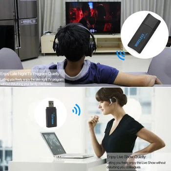 VAORLO Bluetooth Oddajnik Prenosni Stereo Audio (Stereo zvok 4.2 Brezžični USB Adapter Za TV PC Računalnika na Bluetooth Slušalke/Zvočniki