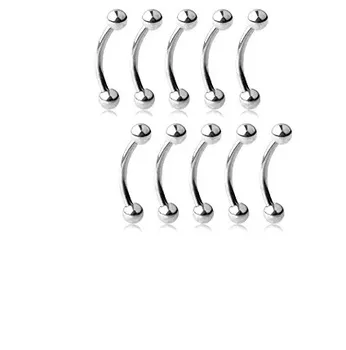 LOT50pcs Brezplačno Shippment Body Piercing Nakit - Kirurškega Jekla Obrvi Tragus Bar Piercing Ukrivljen 16g Obrvi Piercing