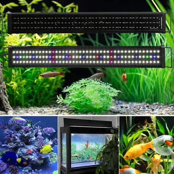 30 CM 45 CM Črna LED Luči Akvarij Celoten Spekter led akvarij aquario marinho razsvetljava za Sladkovodne Ribe Tank Morskih Rastlin