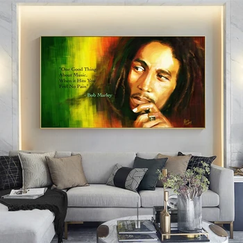 Klasični Bob Marley Portret Plakatov in Fotografij Platno Slikarstvo Cuadros Wall Art za Dnevni Sobi Doma Dekor (Brez Okvirja)