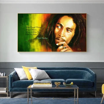 Klasični Bob Marley Portret Plakatov in Fotografij Platno Slikarstvo Cuadros Wall Art za Dnevni Sobi Doma Dekor (Brez Okvirja)