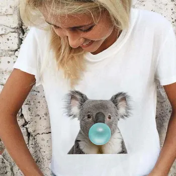 Nov Poletni Baby Dekle Oblačila Moda Koala Piha žvečilni Gumi Kawaii Srčkan Natisnjeni T-shirt Fantje, Otroci Tshirt Otrok Dekleta Fant Vrhovi