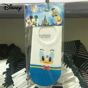Strip Disney Mickey nogavice, Donald Duck tanko bombaž čoln nogavice nastavite Minnie plitvo usta nevidno non-slip ženske nogavice