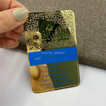 Debelo visoke kakovosti osebno zlato ogledalo kovinski poslovne kartice
