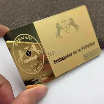 Debelo visoke kakovosti osebno zlato ogledalo kovinski poslovne kartice