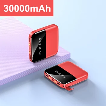 30000mAh Prenosni Mini Power Bank Dvojno USB LED Zaslon Powerbank Zunanji Polnilec Za Xaiomi Mi iPhone Samsung Poverbank