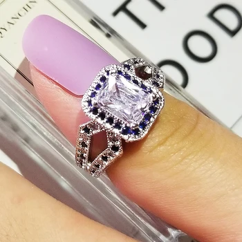 2021 nove luksuzne modre barve princesa zaročni prstan za ženske lady obletnice, darila nakit trgovini R5653