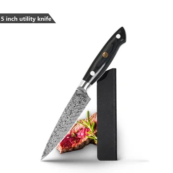 12Pc Kuhinjski Nož Set Full-Tang Visoko vsebnostjo Ogljika Laser Damask Vzorec Sharp Ročno Kuhar cleaver santoku nož Kuhanje Orodja