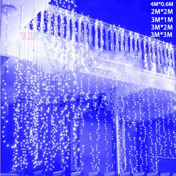 4*0.6/3*1/3*2/3*3m led ledenica zavese pravljice niz luči pravljice Božič luči za Poroko doma stranka dekoracijo 220V EU plug