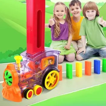 Barvne Električni Vlak Nastavitev Samodejnega Opeko O vlakci Igro Krovu Domino za Otroke
