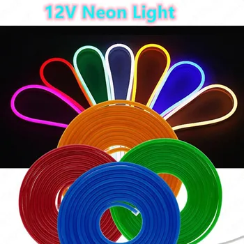 LED Trak je Fleksibilen Neonska Luč 12V Nepremočljiva Luces Led Trak, Vrv, Zatemnitev Flex Cev Trak Topla Bela Rumena Rdeča Zelena Modra Led