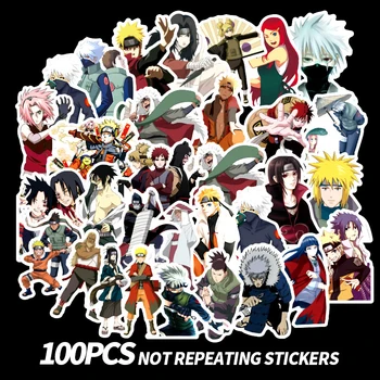 Naruto Sasuke Japonske Anime Nalepke Za Prenosnik Prtljage Izposoja Styling Skateboard Grafiti Srčkan Igrače Nalepke Nalepke 100 KOZARCEV