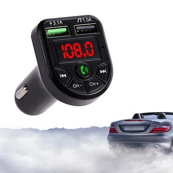Fit Avto Auto Bluetooth Oddajnik Modulator 5.0 FM Prostoročno MP3 Predvajalnik Dvojno USB Telefon Polnilnik Brezžični Zvok Predvajalnik Glasbe