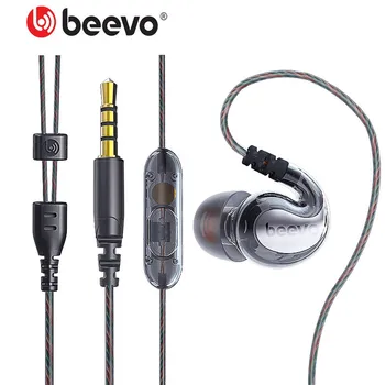Beevo V uho Šport Slušalke TruBass Stereo HI-fi Slušalke Kovinski 3,5 mm Vtič Slušalka Slušalka z Mikrofonom & Remote EM390