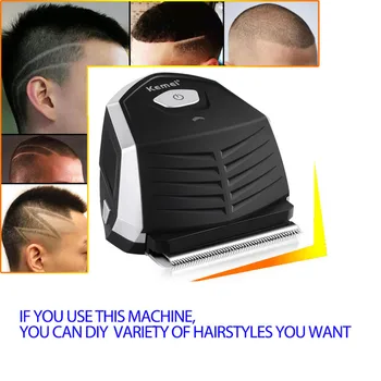 Kemei KM-6032 Lase Clipper 0 mm Hair Trimmer Self-Odbitek Pralni DIY Prenosni Sušilnik za Brado Akumulatorski Brivnik Bližnjico Lase Rezalnik