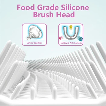 Smart U Električna zobna ščetka Otroci Hrana Razred Silicij Krtačo Ultrazvočno Risanka za Otroke 360-Stopinjski Samodejno IPX7 Nepremočljiva