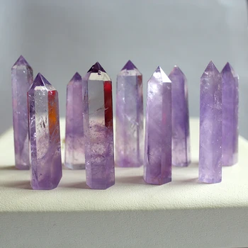 Runyangshi Čudovite Naravne crystal stolpec Ametist surovega kamna za mletje visoke kakovosti kristalno obrt šest prizmo ZH39