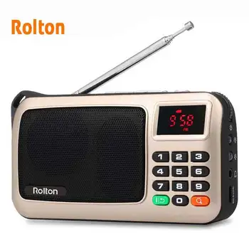 Rolton W405 Prenosni FM Radio, USB, Žična Računalnik Zvočnik Sprejemnik LED Zaslon Podpira TF Kartice Igra S Svetilko Denar Preveri