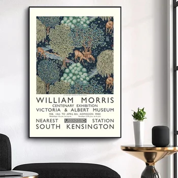 William Morris Platno Slikarstvo Victoria in Albert Muzeju Razstava Plakatov in Fotografij Stenskih slikah, za Dekoracijo Doma