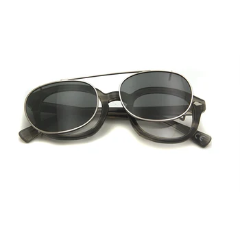 Acetat Spektakel Okvir Moški Ženske Očala Sončna Očala Z Moškimi Polarizirana Posnetek Na Očala Okvirji Letnik Krog Brisanje Očal