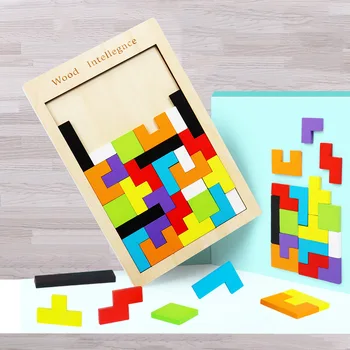 Zabavno Barve Lesene Puzzle Igra Izobraževalne Igrače, Barve Kognitivne Usposabljanje Otrok Za Učenje Intelektualne Ročno Izdelana Darila Otroke