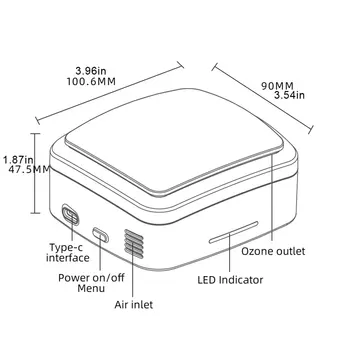 X1 Mini Ozon Generator Ikiwa Zraka Čistilec USB Polnilne hladilnik Prenosni Čistilec zraka Majhen Prostor, Jasno Vonj