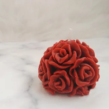 3D Rose Žogo Silikonski Sveča Plesni Cvet Plesni Mavca Za Aromaterapijo DIY Sveča Plesni Milo Plesni Torta v Obliki Sveče, zaradi Česar