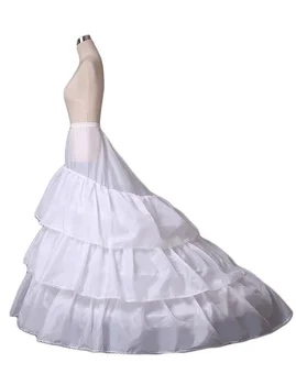 Ženske A-linija 3-Hoop Petticoat Underskirt Crinoline za Poročno Obleko Vlak ...