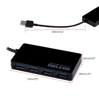 Ultra-tanek 4-port USB3.0 HUB Visoke Hitrosti Lučka Zvezdišče USB Za Multi-naprava Računalnik, Prenosni računalnik