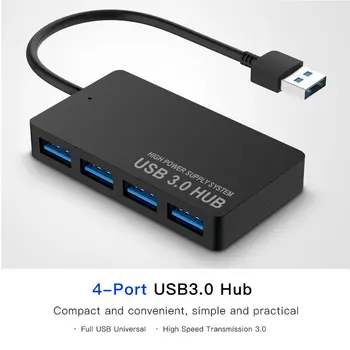 Ultra-tanek 4-port USB3.0 HUB Visoke Hitrosti Lučka Zvezdišče USB Za Multi-naprava Računalnik, Prenosni računalnik