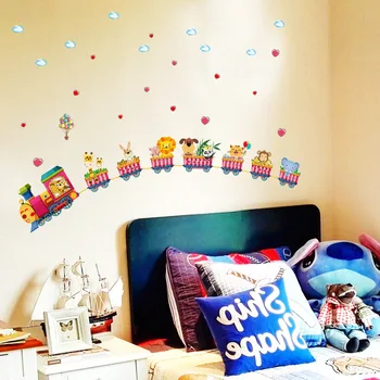 Risanka vlak vrtec dekoracijo sten ozadje nalepke otroška spalnica otroci soba stenske nalepke