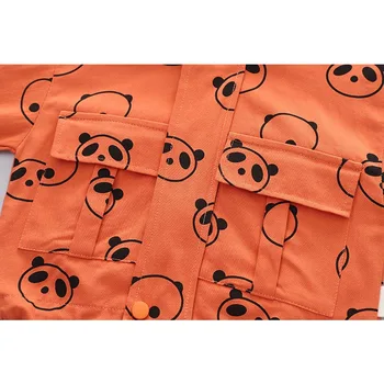Baby Novo Pomlad Jesen Oblačila Plašč Malčke Boys Panda Tiskanja Long Sleeve Hooded Suknjič, Dekleta, Otroci, Risanka Vrhnja oblačila 1PCS Vrhovi