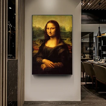 Je Mona Lisa Znanih Umetniško Platno Slike, Ki Jih V Okviru Programa Leonardo Da Vinci Steno Umetnosti Plakatov In Fotografij Klasične Umetnosti Sliko Za Dnevno Sobo