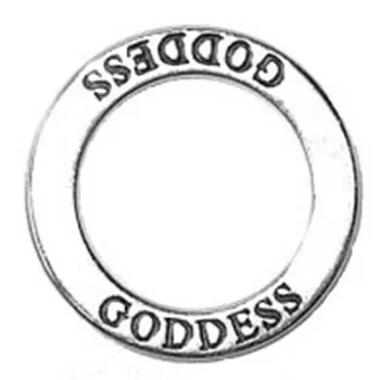 Kovinske obrti krog sporočilo Boginja čarobne gumbe obeski Pentagram Pentacle Varstvo oprema diy