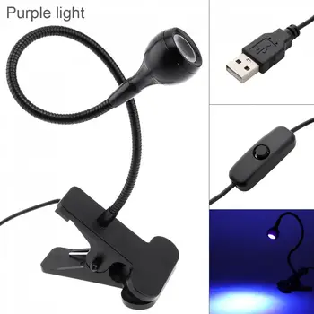 USB Rechargeble UV Vijolična Svetloba namizne Svetilke Prilagodljiv vpenjalno Držalo Oči Namizno Svetilko, Spalnica, Dnevna Soba Dekoracijo Lučka