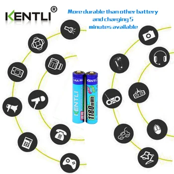 KENTLI 8pcs brez spominskega učinka 1,5 v 1180mWh AAA litij-polymer li-ion polnilne baterije aaa baterije