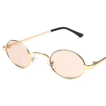 Moda Majhne Ovalne Ženske Sončna Očala Luksuzni Ženske Oblikovalec Sončna Očala Kovinski Okvir Letnik Poletni Očala