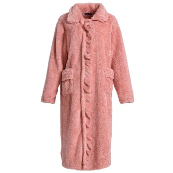 Sleepwear Ženske Zimske Homewear Zgostitev More Flanela Haljo Obleke Koralami Runo Nightdress Nightgown Plus Velikost 3XL