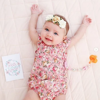 2018 Nove Baby Dekleta Romper Poletje Romper Novorojenega Dojenčka Baby Dekleta Cvetlični Romper Jumpsuit Sunsuit Obleke Obleke 4-24M