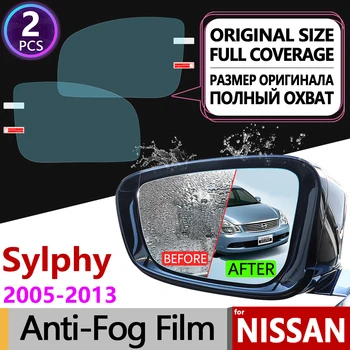 Za Nissan Bluebird Sylphy G11 2005~2013 Polno Kritje Anti Meglo Film Rearview Mirror Anti-Fog Filmov Pribor 2006 2007 2008 2012