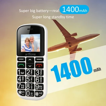 2G Artfone CS188 Velik Gumb Mobilni Telefon za Starejše,Nadgradili GSM Mobilni Telefon s SOS Gumb 1400mAh Baterija je Dual SIM, Odklenjena