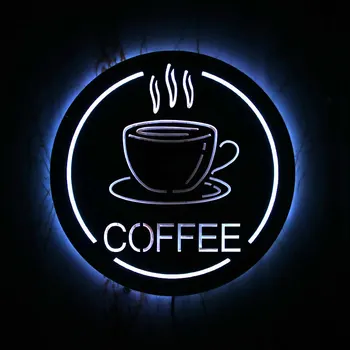 Kava Postaja, Trgovina, LED Osvetlitev Znak, Steno, Ogledalo Doma Dekor Cafe Hiša Novost Stenske Luči, Poslovno Odprta Prijavite Darilo Za Barista