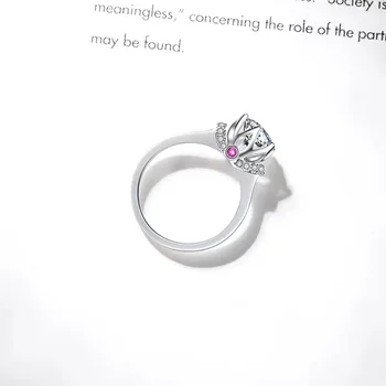 D VVS1 1ct moissanite Lepo nit obroč, 925 Sterling Srebro, Diamant prstan. Modni nakit,Majhnih Diamantov