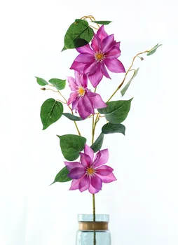 85 cm, Umetni Clematis Cvetlični Letnik Svile Cvetja Podružnice Za Dom svate, Dekoracijo Ponaredek Cvetje