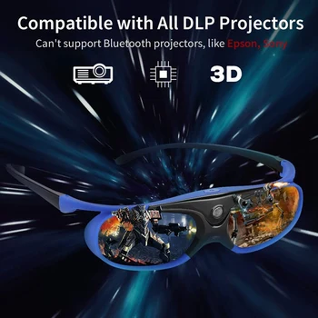 CELOTNO 2Pcs Aktivnega Zaklopa Očala DLP-Link USB, 3D Očala Polnjenje za DLP POVEZAVO Projektorji Združljiv z BenQ W1070 W700 Pr