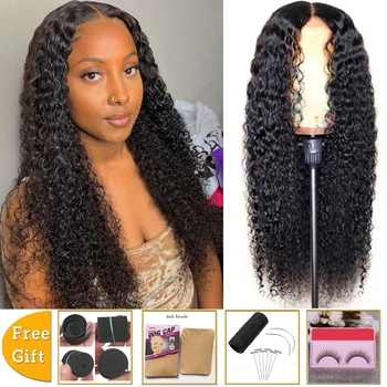 Debelo 28 30 cm dolg Afro kinky kodraste človeških las lasuljo čipke zaprtje lasuljo brazilski čipke spredaj človeških las lasulje za black ženske
