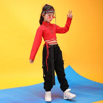Teče Hlače Priložnostno Črno za Dekle, Otroci Hip Hop Oblačila Jazz Ples Kostum Ples Obleke
